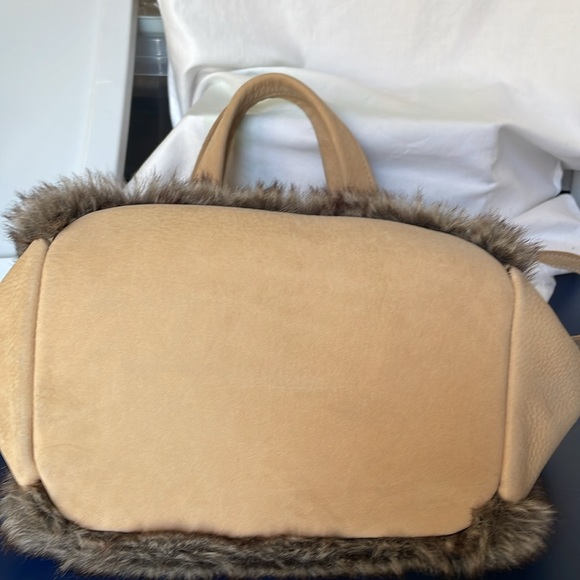 Anthropologie Miss Albright Plateau Faux Fur Leather Tote Crossbody Bag - Picture 10 of 11